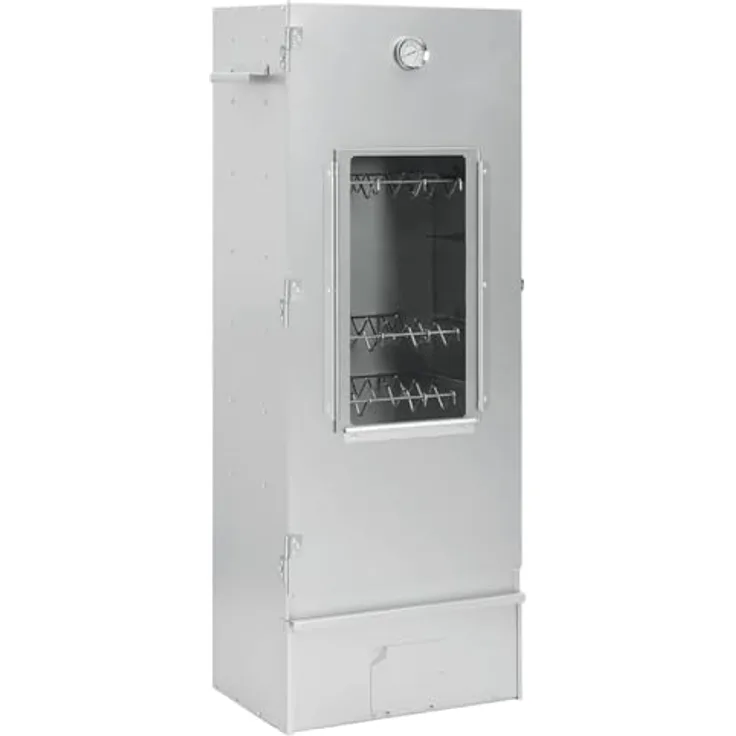 vidaXL Räucherofen mit Holzspänen, Smoker Räucherschrank aus verzinktem Stahl, mit Thermometer und viel Platz zum Räuchern