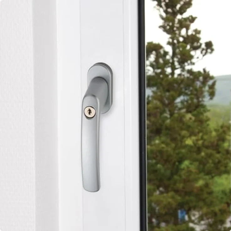ABUS abschließbarer Fenstergriff FG200 silber Volks Fenstergriff Universell passend durch verstellbarem Vierkantstift kein Sägen notwendig Kindersicherung 44258 – Bild 5