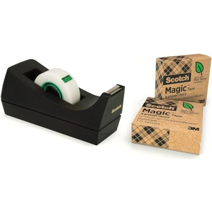 Scotch 900C38G3 Tischabroller, inklusive 3 Rollen Magic Klebeband, 19 mm x 33 m, schwarz - Preisvergleich – Bild 2