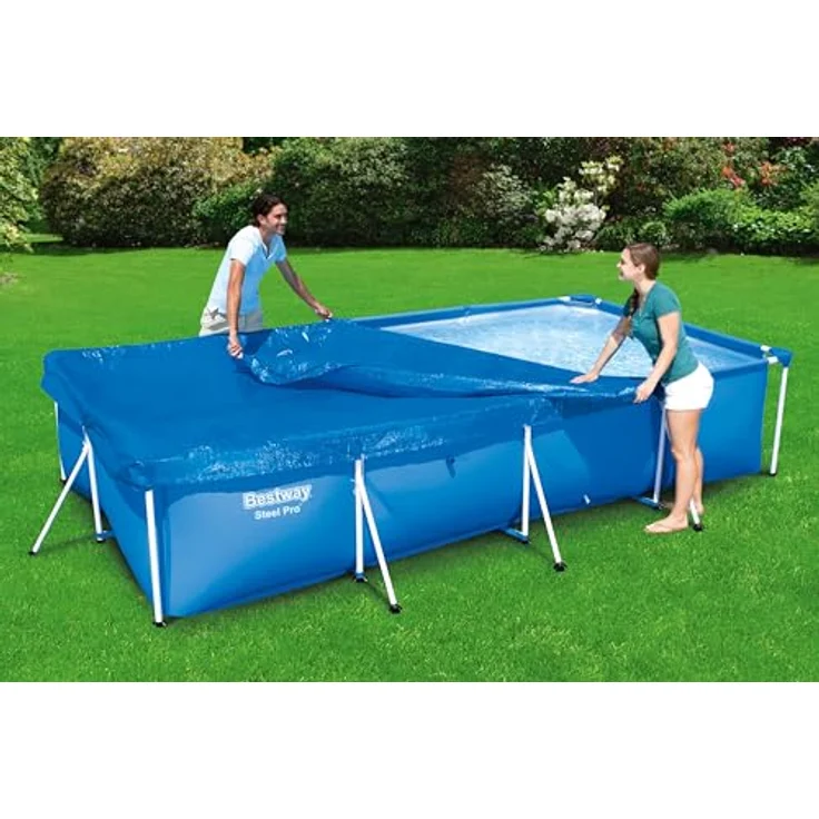 Bestway PE-Abdeckplane 410 x 226 cm, blau, eckig – Bild 2