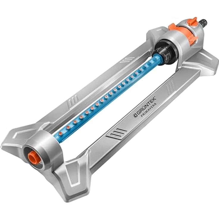 GRÜNTEK Metall Oszillations-Rasensprenger, Sprinkler mit Turbo-Motor für bis zu 352 m², flexibler Bewässerungsbereich für mittlere bis große Flächen – Bild 1