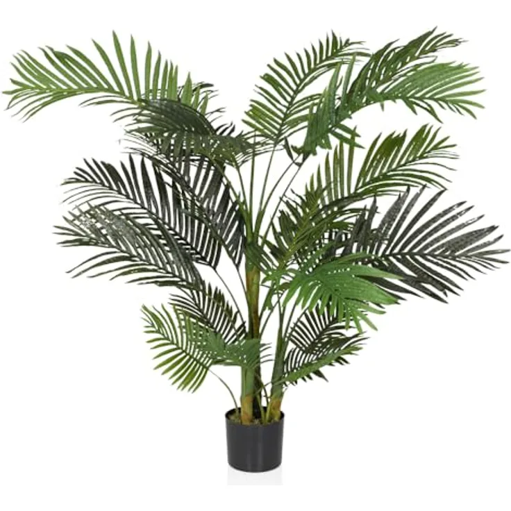 hjh OFFICE Kunstpalme 150cm Areca II Künstliche Palme groß, Goldfruchtpalme, für Büro Wohnzimmer Schlafzimmer