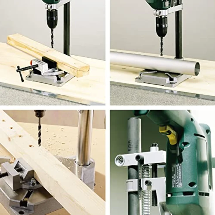 wolfcraft Bohrständer 3406000 | Praktischer Bohrmaschinen Ständer für präzises Bohren ohne Verrutschen | Einfaches und sicheres Befestigen der Bohrmaschine – Bild 3