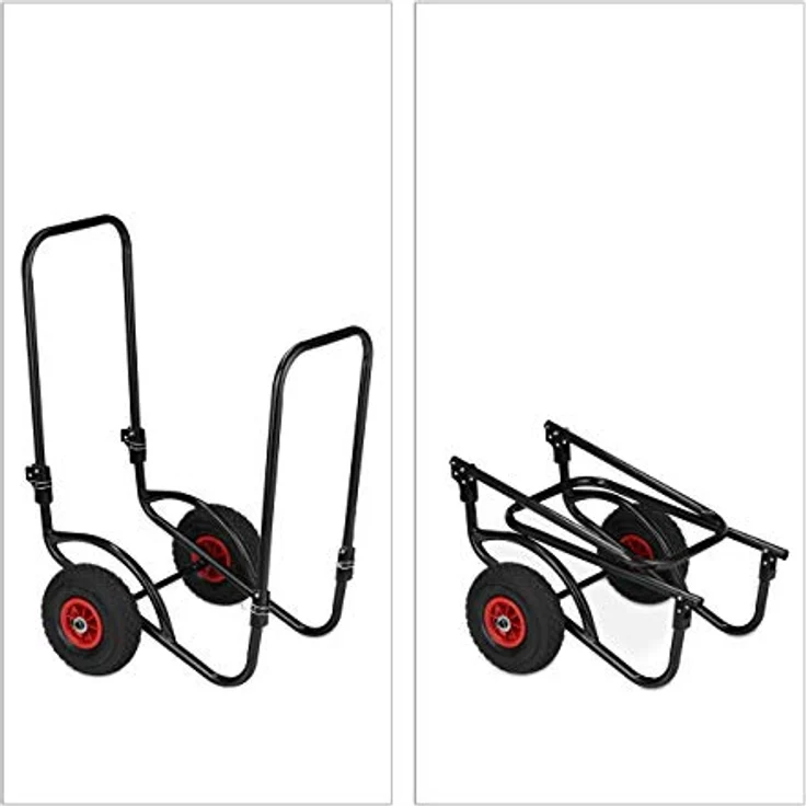 Relaxdays Laubwagen, großer Gartentrolley, klappbare Laubkarre für den Garten, 2 Luftreifen, Laubsack 160 Liter, grün – Bild 6