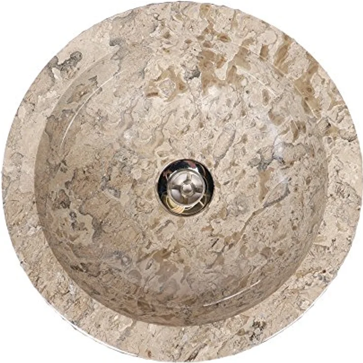 wohnfreuden Marmor Waschbecken 015 MINI, rundes Aufsatzwaschbecken aus handgearbeitetem Marmor, grau, 30 cm – Bild 8