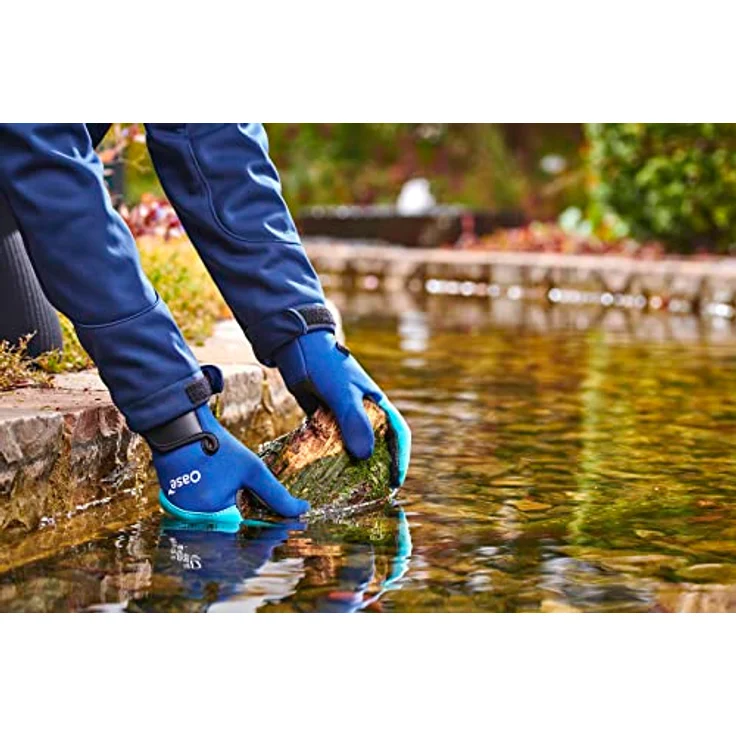 Oase PondGloves Teichhandschuhe, XXL, isolierende Neopren Gartenhandschuhe in Blau mit rutschfester Beschichtung – Bild 3