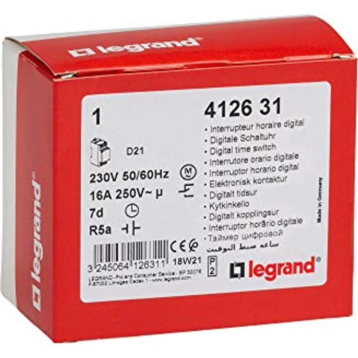 Legrand, Digitale Wochen-Zeitschaltuhr AlphaRex D21, 1 Kanal, 2-modulig mit 56 Schaltprogramme für Hutschiene 230V-50Hz, 412631 – Bild 4