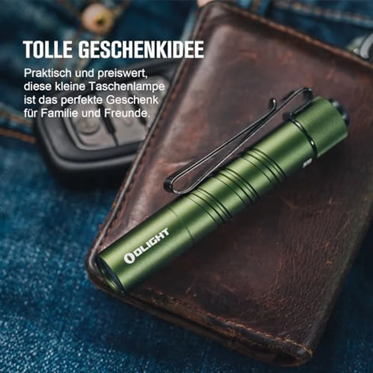 OLIGHT I3T 2 Mini Taschenlampe, 200 Lumen, beidseitiger Taschenclip, 2 Lichtmodi, AAA-Batterie, OD Grün, schockresistent, wasserdicht IPX8 – Bild 5