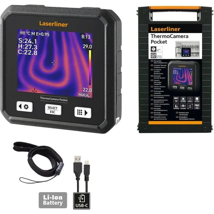 Laserliner 082.079A ThermoCamera, Taschen-Wärmebildkamera zur Temperaturmessung
