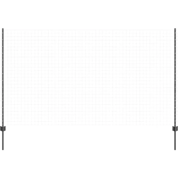 vidaXL U-Kanal Zaunpfosten Set, 22 Stück, grau, 140 cm, robuster Stahl, für den Außenbereich – Bild 3
