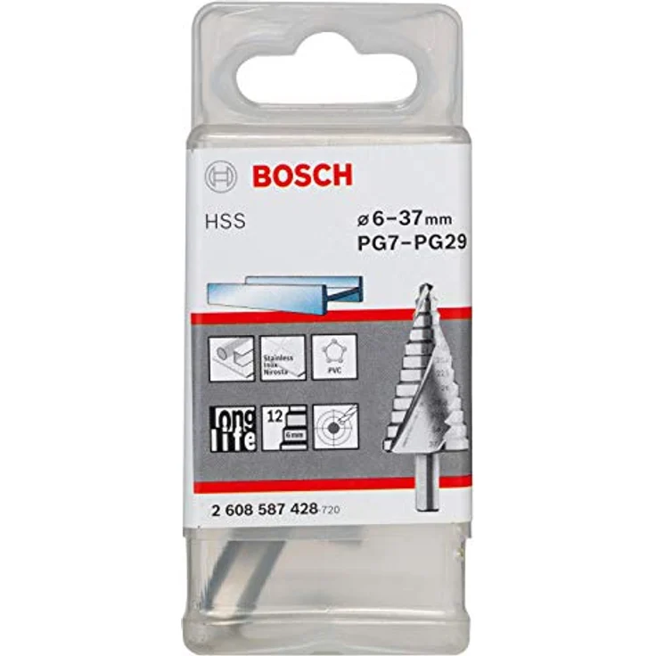 Bosch Accessories HSS Stufenbohrer 2608587428, Durchmesser 6-37 mm, 3-Flächenschaft, Gesamtlänge 93 mm, ideal für Nichteisenmetall und Kunststoff – Bild 2