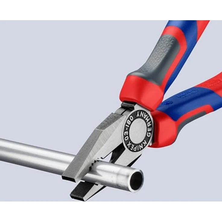 KNIPEX 03 02 180 Kombizange mit Mehrkomponenten-Hüllen schwarz atramentiert 180 mm – Bild 3