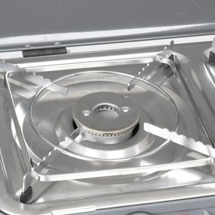 Brunner Devil Kookmaster GP, 2-flammiger Gaskocher mit Edelstahl-Kochfläche und piezoelektrischer Zündung – Bild 4