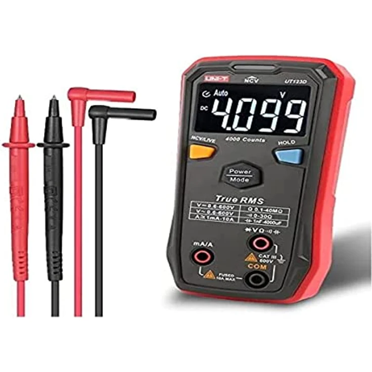 UNI-T Digital Multimeter UT123D, True RMS, EBTN Display, DC/AC Spannung und Strommessung, Datenspeicherung, automatische Abschaltung, akustisch-optische Anzeige