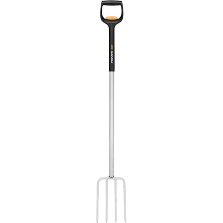 Fiskars Teleskop-Spatengabel, 4 Zinken, für harte steinige Böden, Länge 1,10 - 1,30 m, Borstahl, Schwarz/Silber, SmartFit, 1070717