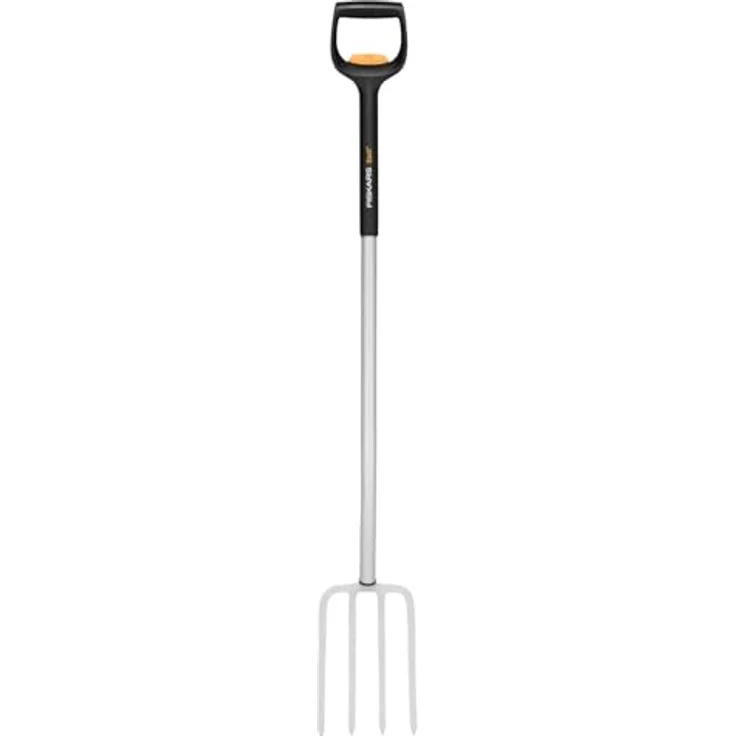 Fiskars Teleskop-Spatengabel, 4 Zinken, für harte steinige Böden, Länge 1,10 - 1,30 m, Borstahl, Schwarz/Silber, SmartFit, 1070717 – Bild 1