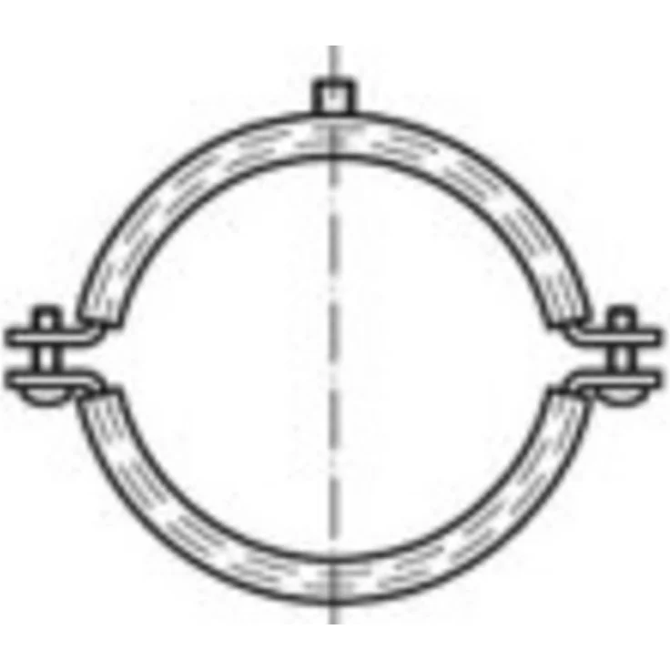 TOOLCRAFT TO-5417226 Rohrschelle DIN 4109, Stahl mit galvanisch verzinkter Oberfläche und Dämmeinlage für Schallschutz, 100 Stück