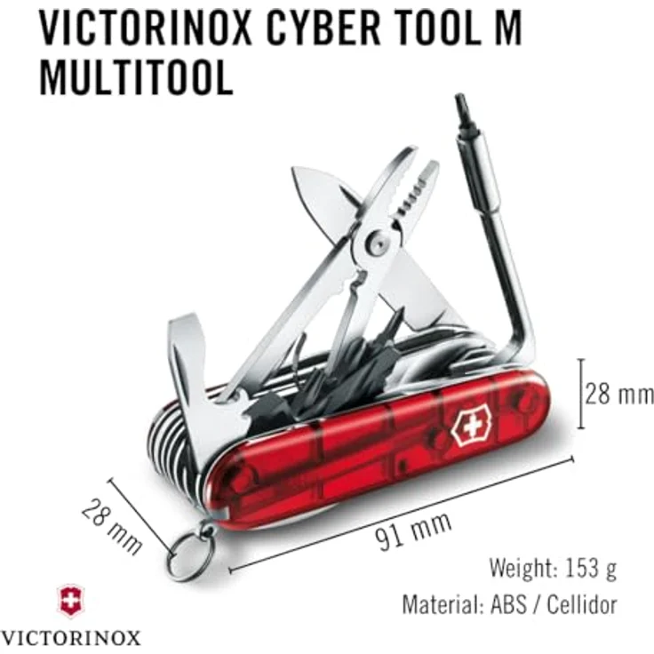 Victorinox Cyber-Tool 34 1.7725.T, Multitool mit 32 Funktionen für Computer-Einsatz, rot – Bild 3