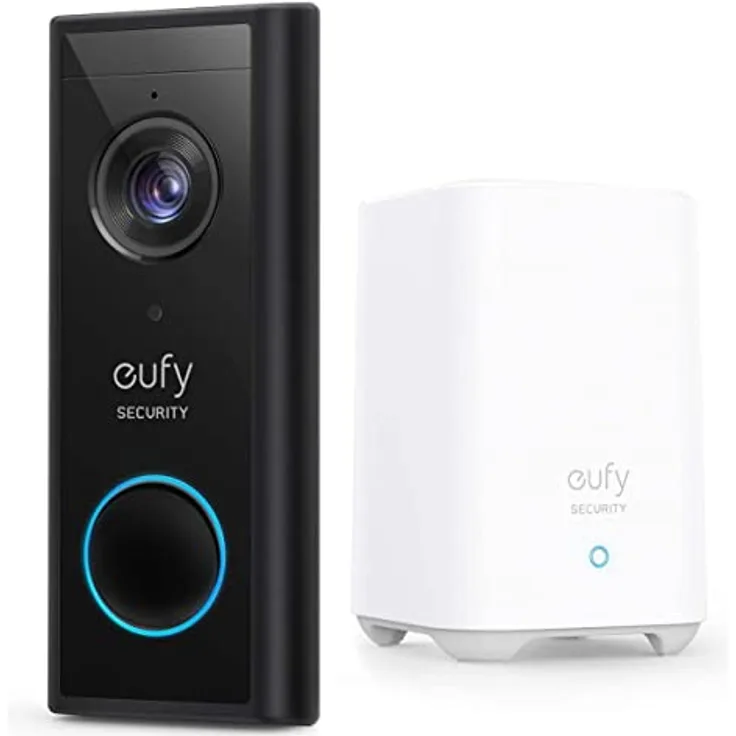 eufy Security Video-Türklingel mit 2K HD Kamera, kabellos, smarte Personenerkennung, beidseitige Audiofunktion, Akku mit 6 Monaten Laufzeit, Gebührenfrei