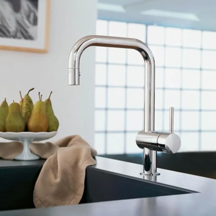 Grohe Küchenarmatur Minta, 1/2" C-Auslauf, herausziehbar, 360° schwenkbar, Hochdruck – Bild 5