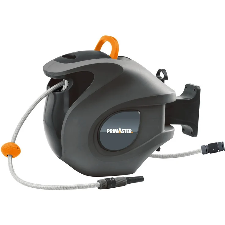 CoolHome Wandschlauchbox – 20+2 M Gartenschlauch, Mit 180° Drehbarer Rolle, Pull & Lock, Automatische Aufrollung – 2 Spritzpistolen Inklusive