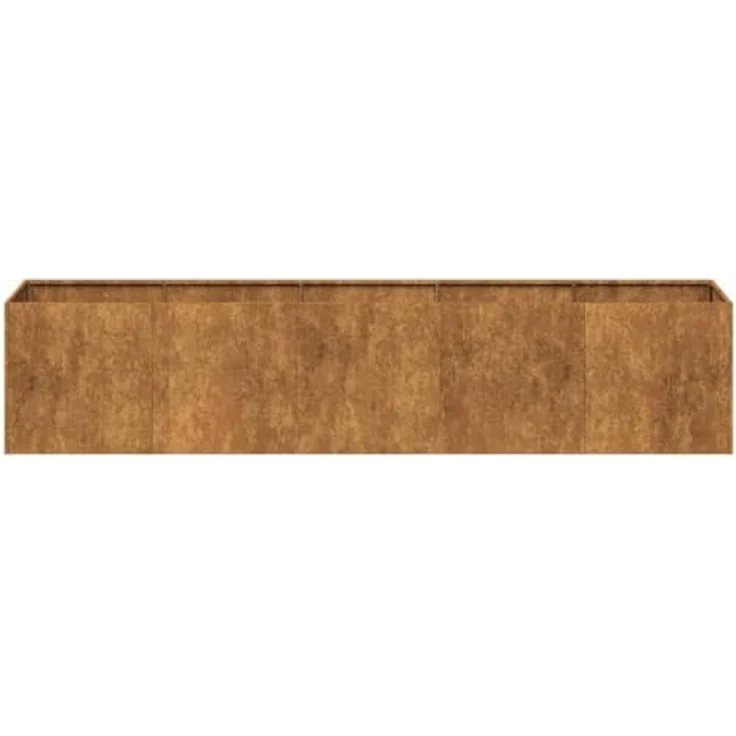 vidaXL Pflanzkübel Rostig 200x40x40 cm Wetterfester Stahl, Garten-Garten-Pflanzgefäß, Hochbeet - Brauner Stahl – Bild 5