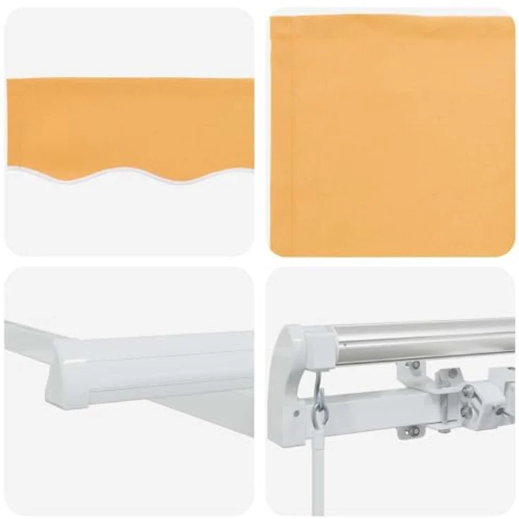 vidaXL Ausziehbare Markise Sand 600 x 300 cm mit UV-beständigem Stoff und Aluminiumgestell, manuelle Verstellung und integrierten Solar-LEDs – Bild 6