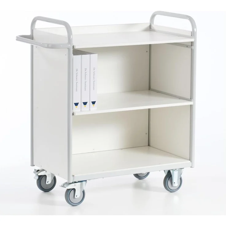 Rollcart Transportwagen B08-7331, Etagenwagen grau, 150 kg Tragfähigkeit, nicht markierende Räder, Stahlrohrrahmen