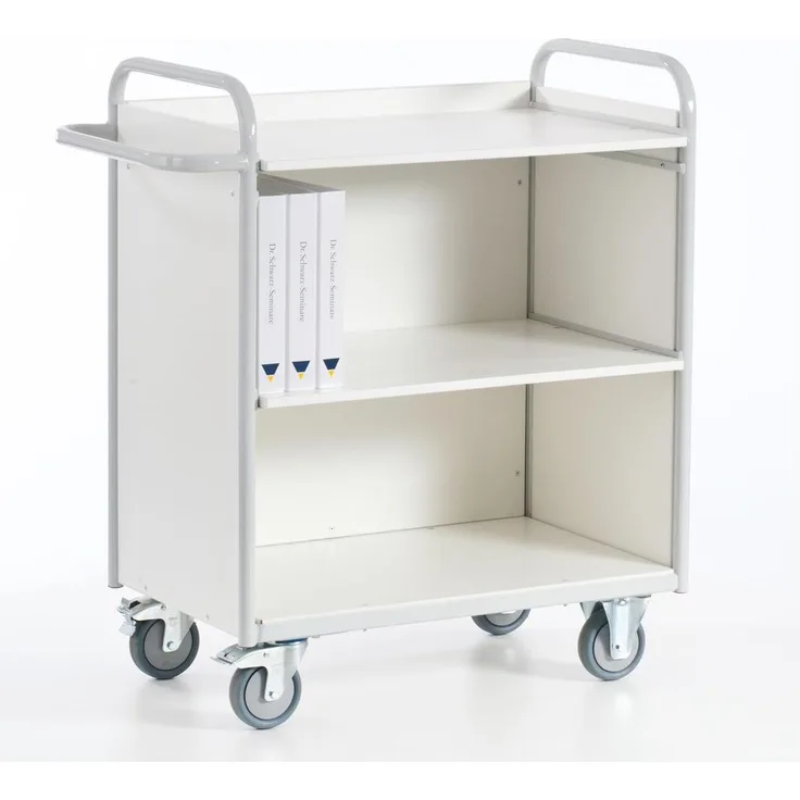 Rollcart Transportwagen B08-7331, Etagenwagen grau, 150 kg Tragfähigkeit, nicht markierende Räder, Stahlrohrrahmen