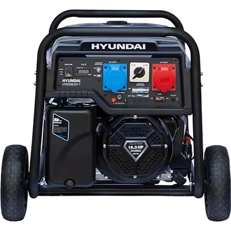 HYUNDAI Benzin Generator HY8500LEK-T / HY10100LEK-T, 7.7 kW, Elektrostart, 1 x 230V + 1 x 400V, 16.3 PS, luftgekühlt – Bild 2