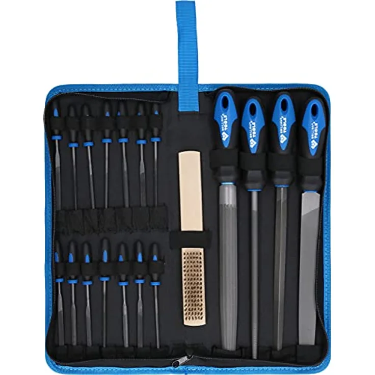 BRILLIANT TOOLS BT103030 Feilen-Satz mit Feilenbürste, 19-TLG. [Powered by KS Tools]