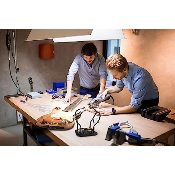 Stagecaptain LH-400 Löthilfe - Helfende Hand für Bastel- und Lötarbeiten - Vier flexible Arme mit Krokodilklemme - Reinigungsschwamm, Lötharz und Lötspitzenreiniger - Abrollhilfe für Lötzinn – Bild 2
