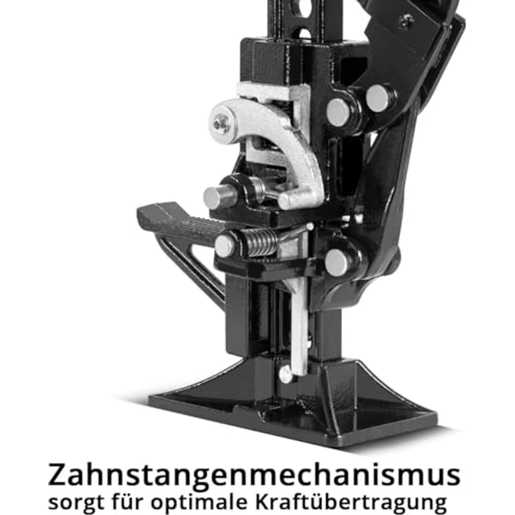 STAHLWERK Zahnstangenheber 48" 3t 104 cm Farm Jack Stockwinde Offroad Wagenheber, robust und vielseitig, gummiertem Griff und breitem Standfuß, in Schwarz – Bild 5