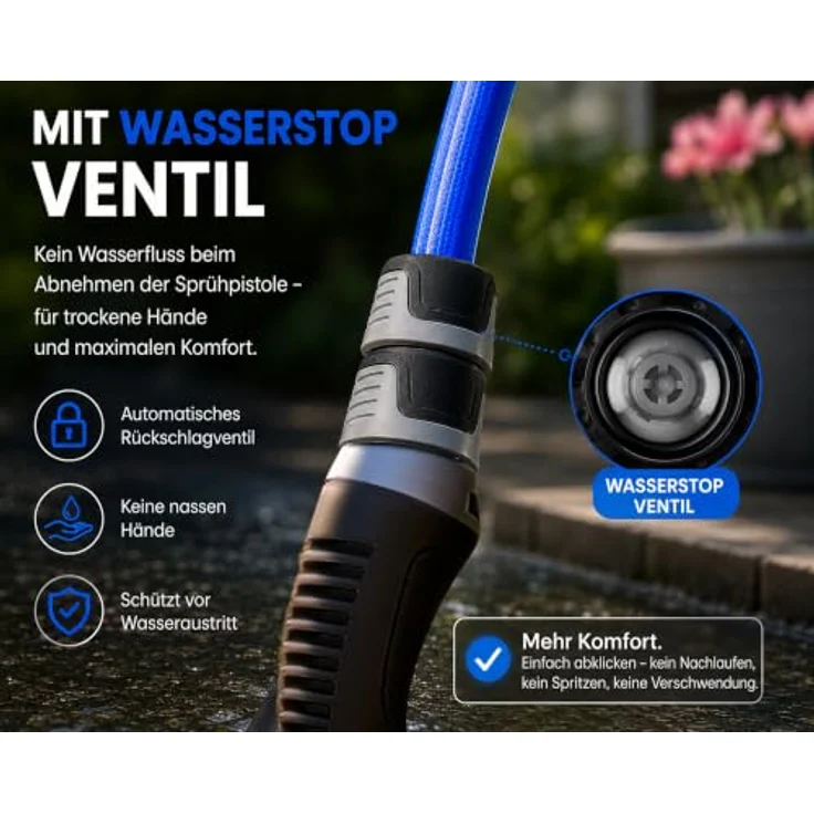 Quick Star Schlauchtrommel Pro, 40 m Wasserschlauch mit automatischer Aufrolltechnik und 180° Schwenkfunktion – Bild 6