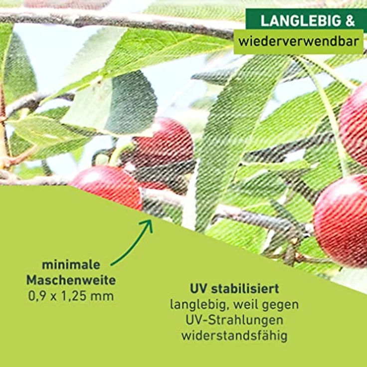 Windhager Schädlingsschutznetz, Kirschessigfliegennetz, 5x4 m, schützt Obstbäume vor Drosophila suzukii – Bild 4