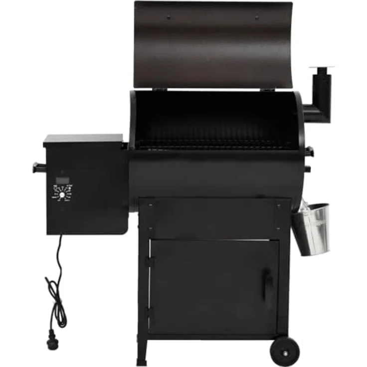 vidaXL Holzkohlegrill Pelletgrill mit Schornstein Schwarz 104 cm Eisen, 6-in-1 Funktion, einfache Reinigung – Bild 6