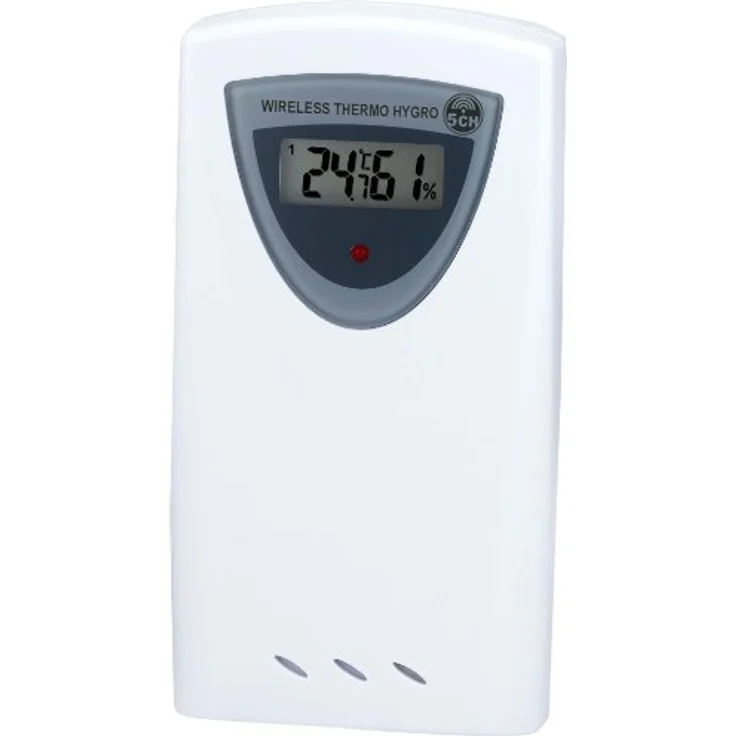 Bresser Funkwetterstation Thermo/Hygro Sensor 5 Kanal 433 Mhz Frequenz für Temperatur- und Luftfeuchtigkeitsermittlung mit digitaler Anzeige und 50 Meter Reichweite im Freien, weiß – Bild 1