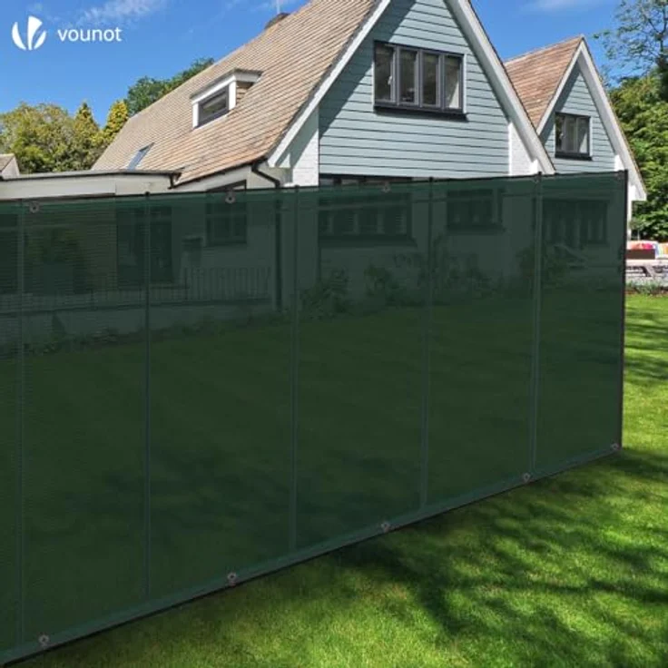 VOUNOT® Zaunblende 1.8×10m, Sichtschutz Zaun HDPE Schattiernetz, UV-resistent, reißfest, 75% Beschattungsgrad, inkl. Spezialclips und Kabelbinder, Grün – Bild 3