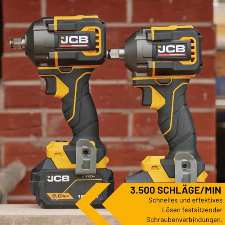 JCB Professional Akku-Schlagschrauber JCB-18PIW-620, 18V Kompakt, 400 Nm Anzugsmoment, Bürstenlos, LED, Gürtelclip – Bild 2