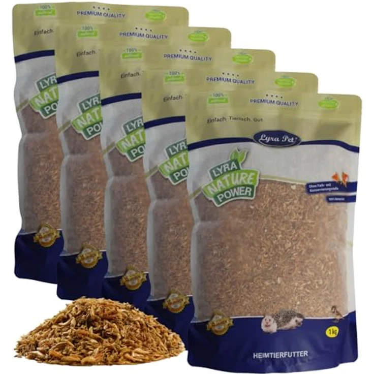 Lyra Pet® 5 kg Shrimps getrocknet, Sonnengetrocknete Garnelen, Reich an Proteinen & Omega-3, Natürliches Tierfutter für Fische, Vögel, Hunde, Katzen & Reptilien – Bild 1