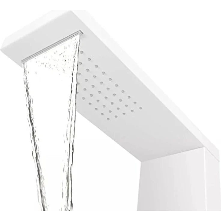 vidaXL Duschpaneel Aluminium Weiß Regendusche Duscharmatur Badarmatur Duschset – Bild 5
