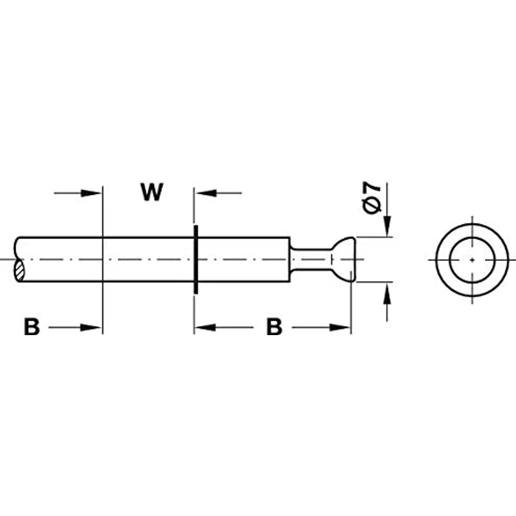 Doppelbolzen Häfele Minifix mit Seegerring Bolzenbohrung 8mm Mittelwandverbinder (4, W19/B24) – Bild 2