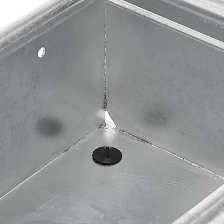 Kerbl Rechtecktrog (35 l), Futternapf aus feuerverzinktem Stahl, Silber – Bild 3