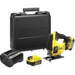 Stanley FatMax 18V Akku-Pendelhub-Stichsäge SFMCS600M2K (4.0 Ah, zwei Pendelhubstufen, variable Hubzahl, werkzeuglose Blattaufnahme, Gebläse, inkl. 2 Akkus, Schnell-Ladegerät, Koffer)