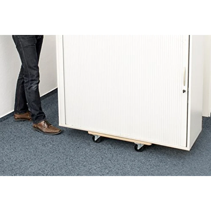 Metafranc Transportroller 590 x 290 mm - 200 kg Tragkraft - MDF-Platte - PP-Räder - Möbelroller mit Bremse - Transporthilfe für Umzug - Rollwagen für Möbel-Transport - Kistenroller aus Holz - 821400 – Bild 6