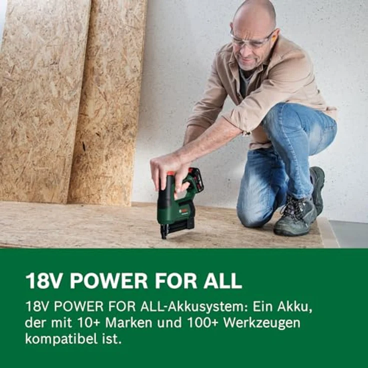 Bosch Home and Garden AdvancedTacker 18V-25, 2-in-1 Akku-Tacker/Nagler mit LED-Arbeitsscheinwerfer und anpassbarer Schlagkraft, inkl. 1000 Klammern und 500 Nägel – Bild 7