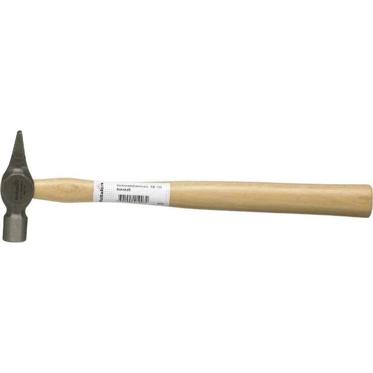 Hultafors Penhammer AB150, Hammer mit sandgestrahltem und klar lackiertem Kopf, gehärteter Schlagfläche und langem Hickory-Griff (200 g)