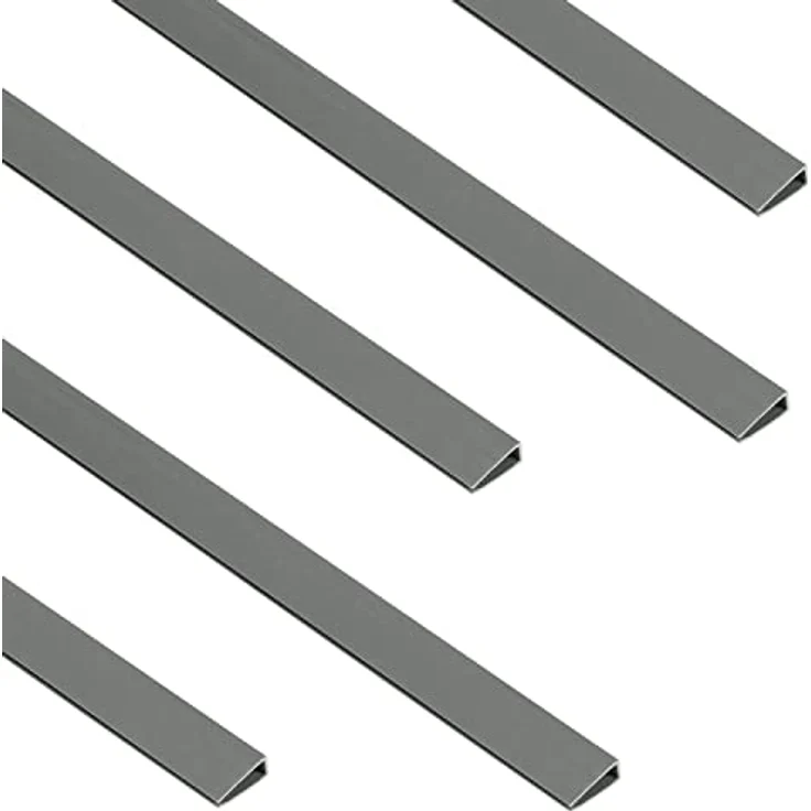 Sekey PVC Zaunschiene Abdeckprofil 5pcs x 1m, Schutzzubehör für PVC Sichtschutzmatte, 1 m/Wurzel, 5er Set, Grau – Bild 1