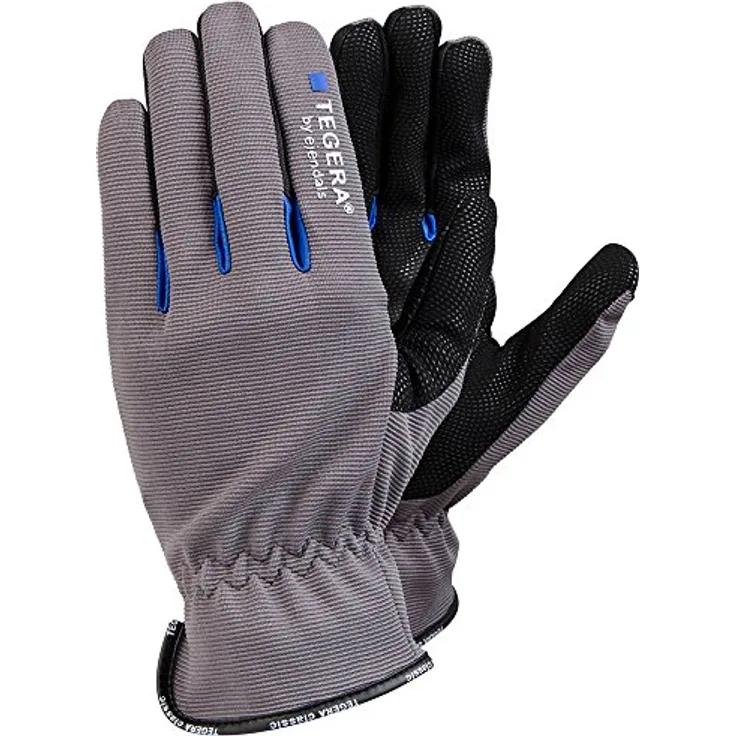 Ejendals Handschuh Tegera 414 aus Synthetikleder, Größe 9, 1 Stück, grau / schwarz, 414-9