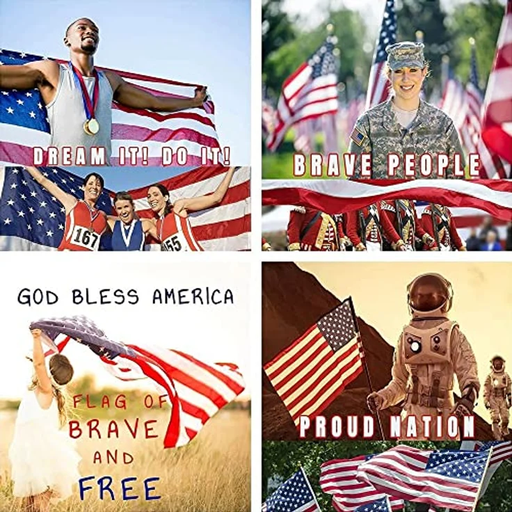 G128 American usa us-Flagge 4x6 ft Deluxe gestickte Sterne genäht Streifen messingösen – Bild 7